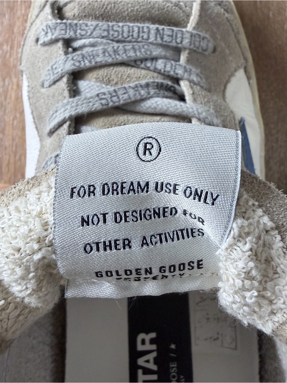 Golden Goose Mid Star Beige Suede High-Top Sneakers with Blue Star/Pink Pull Tab - Picture 12 of 16